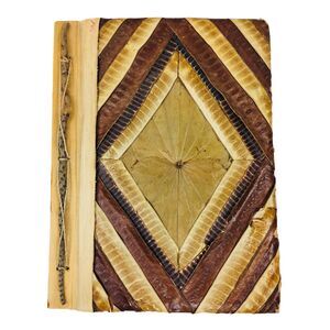 VTG Botanical Banana Leaf Twigs Rope Photo Album Naturecore Scrapbook 13"x10"